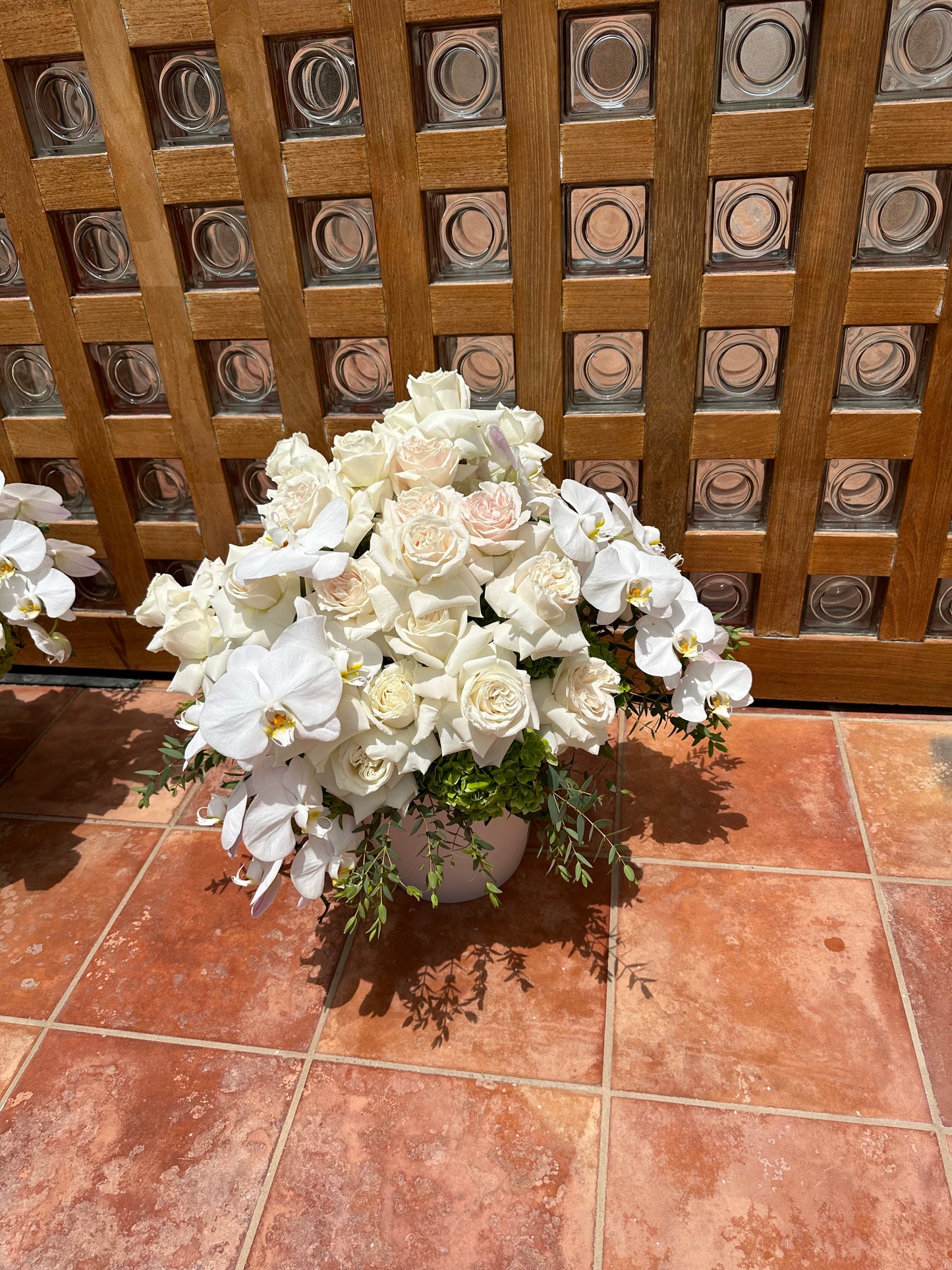 Large Hand crafted Floral arrangement in White